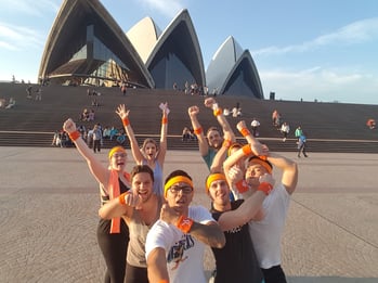HubSpot Sydney employees in front of opera house
