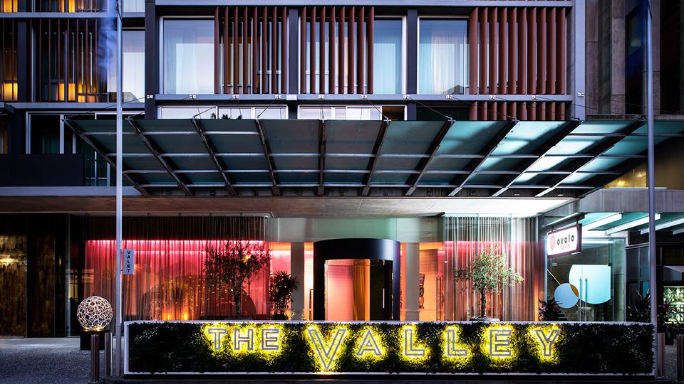 The entrance to Ovolo The Valley doesn't give away the whimsy that lies within