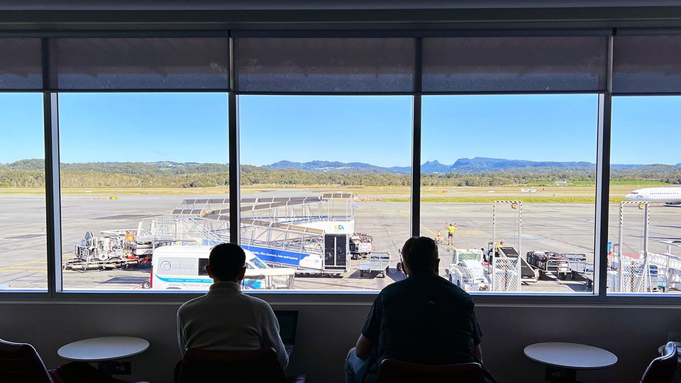 Gold Coast Airport straddles the border of Queensland and New South Wales.