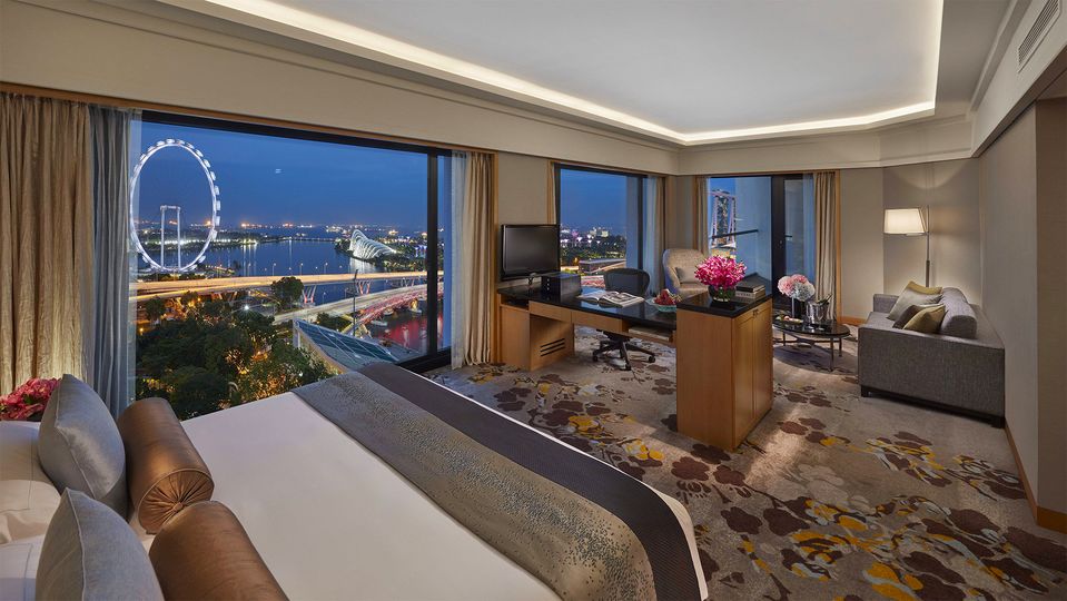 See the circuit from an Ocean Grand Room at Mandarin Oriental Singapore.