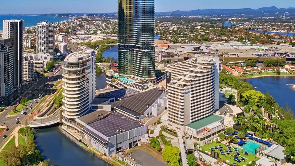 The Star is set on its own island between Pacific Fair and the Gold Coast Convention Centre.