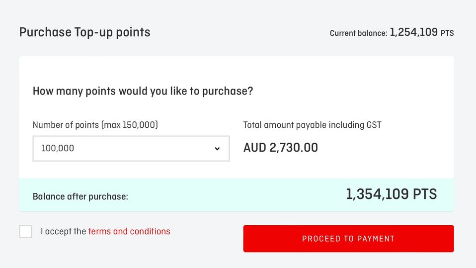 How to buy Qantas Points online.