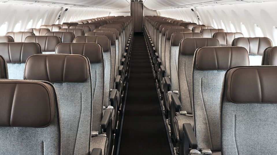 Qantas' A220 economy class.