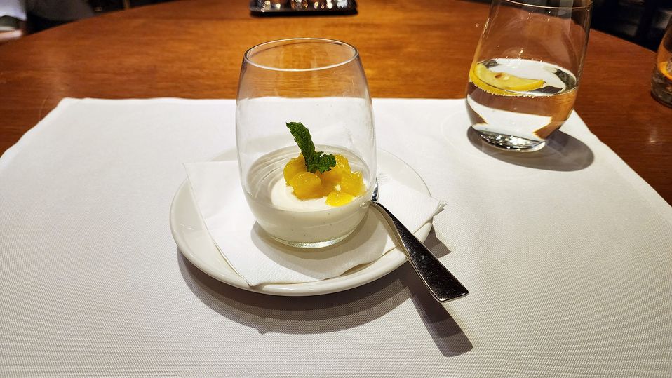 Coconut panna cotta.