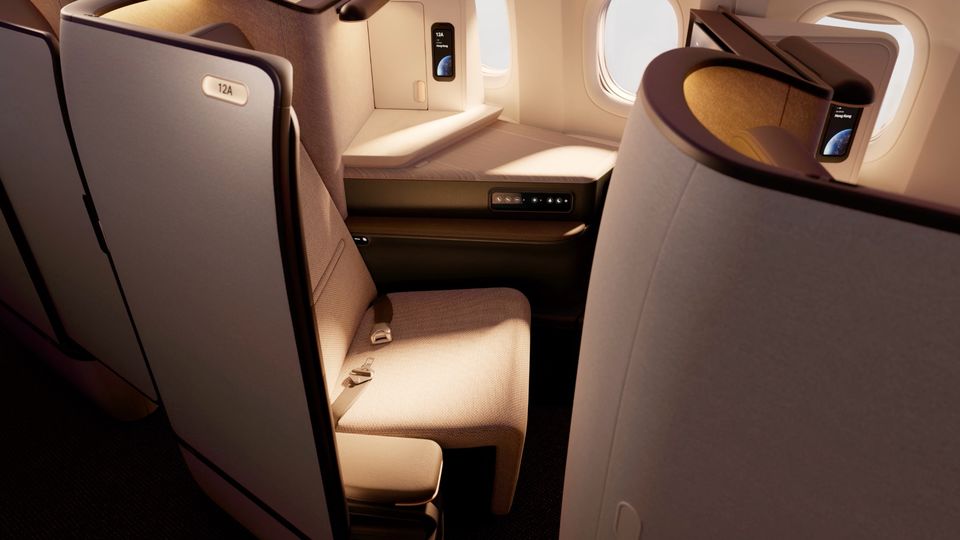 Cathay Pacific's new Aria Suites 777 business class.