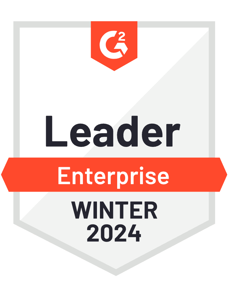 G2 Badge: Leader, Enterprise, Summer 2023