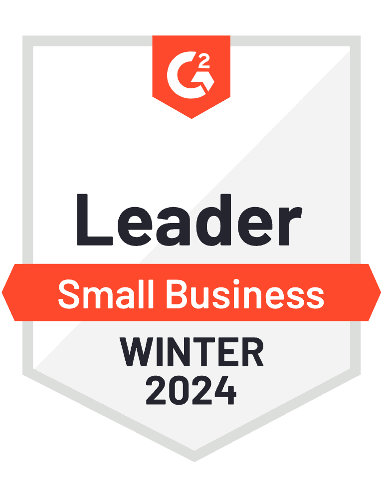 G2 Badge: Leader, Small Business, Summer 2023