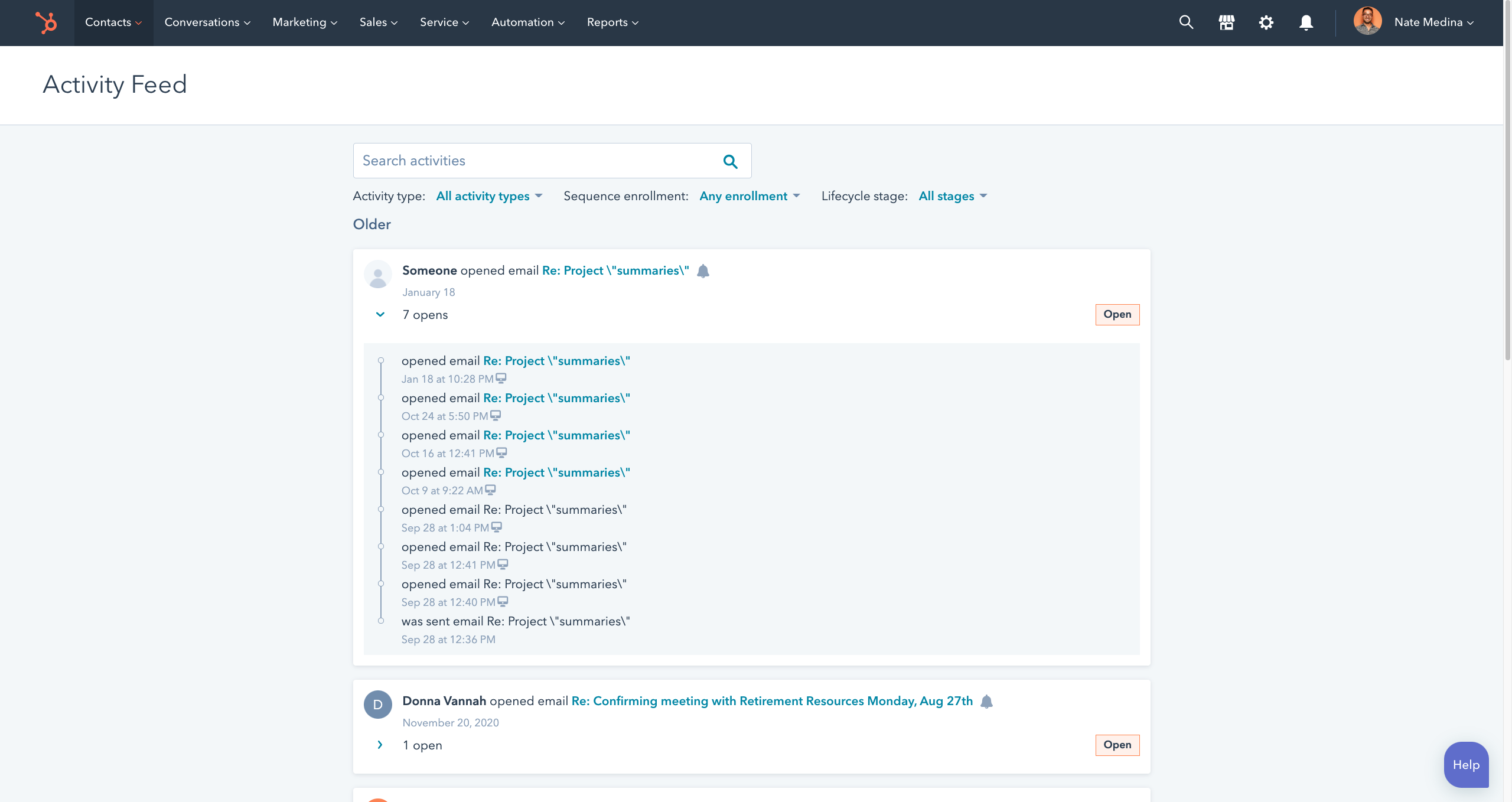Get email tracking with HubSpot's email integration.